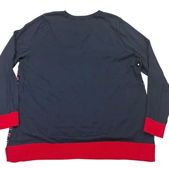 Talbots Woman Metallic stripe Sweater size 2X Gold tone shoulder Buttons NWOT - Picture 4 of 5